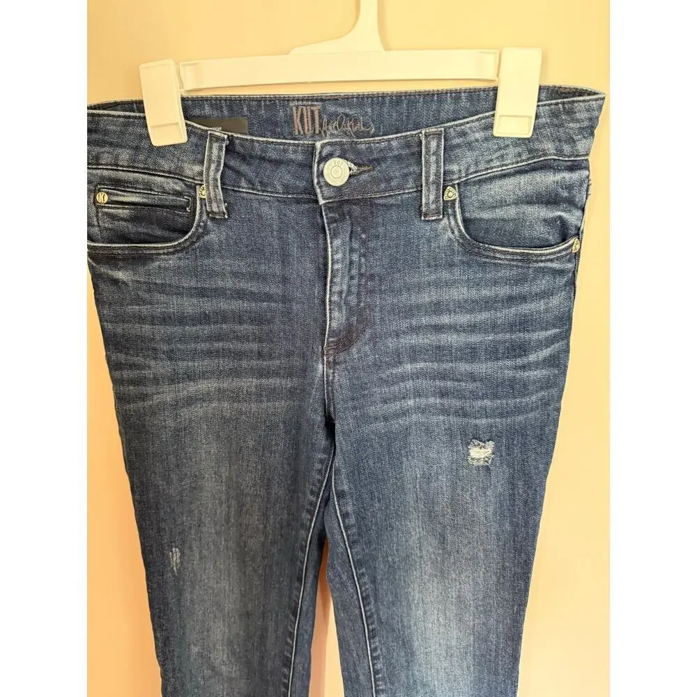 Kut From the Kloth Dark Wash Y2K Nicole Boot Cut Jeans Casual Distressed- Sz 6